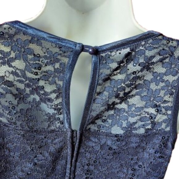 Dark Blue Formal Evening Party Dress Girls Size 16 - Picture 8 of 9